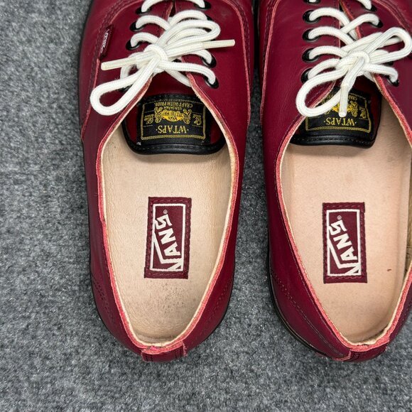 Vans x WTAPS Authentic 69 Sneakers Mens 9.5 Maroon Leather Vintage Retro Shoes‎